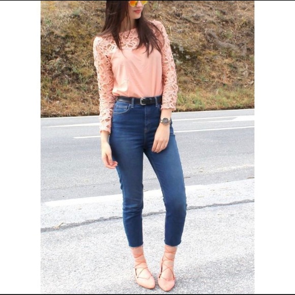 Topshop Denim - TopShop MOTO High Waist Blue Binx Raw Hem Jeans 28